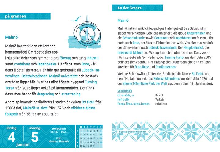 Schwedisch lernen Kalender